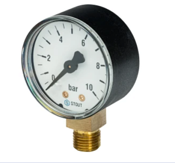 Манометр рад. корпус Dn 50 1/4 мм 10 атм. STOUT